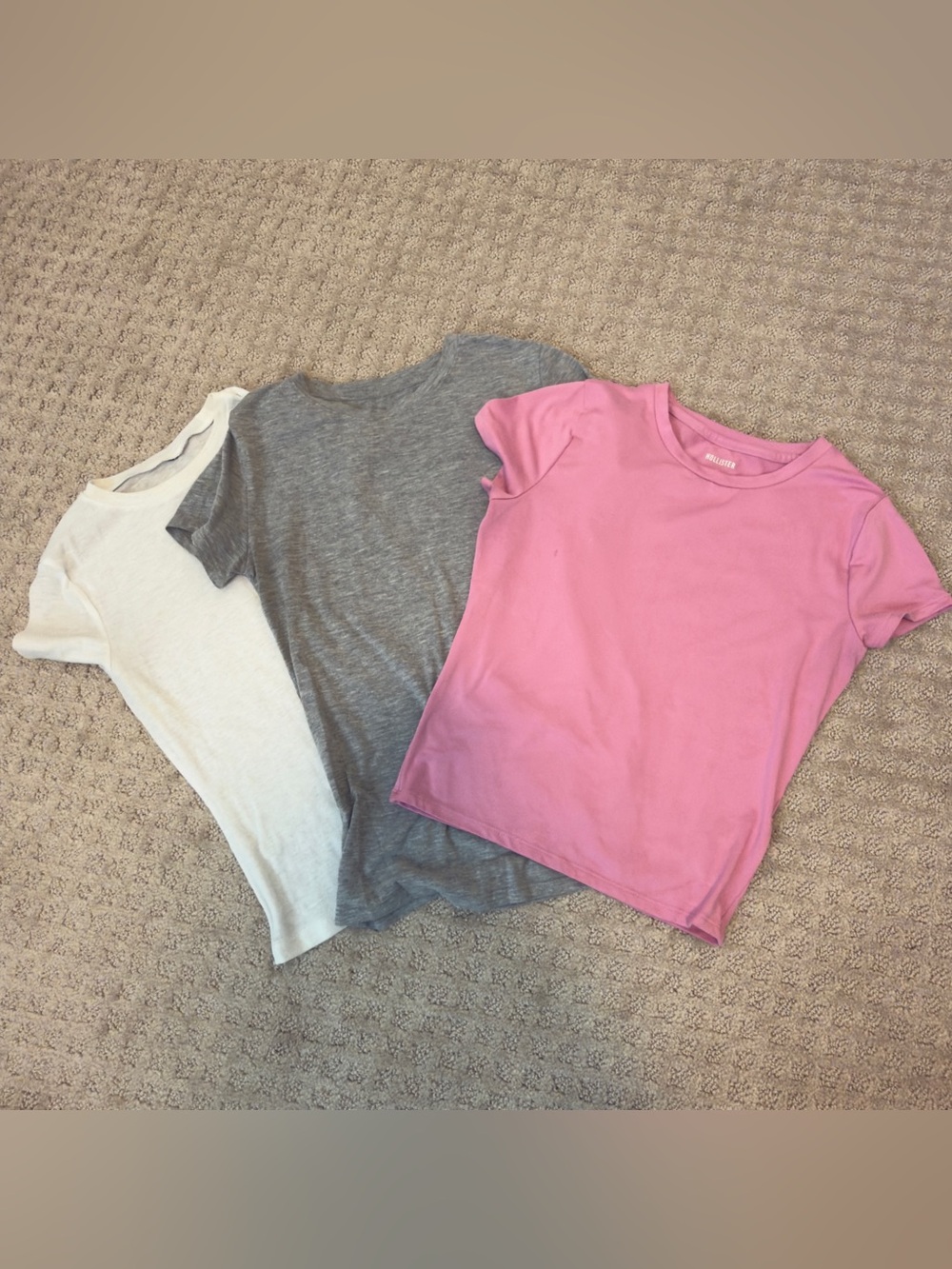 3 pack of basic t-shirts in white, gray, and pink #basics #bundle